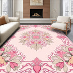 Pink Floral Mandala Frame Pattern Rug