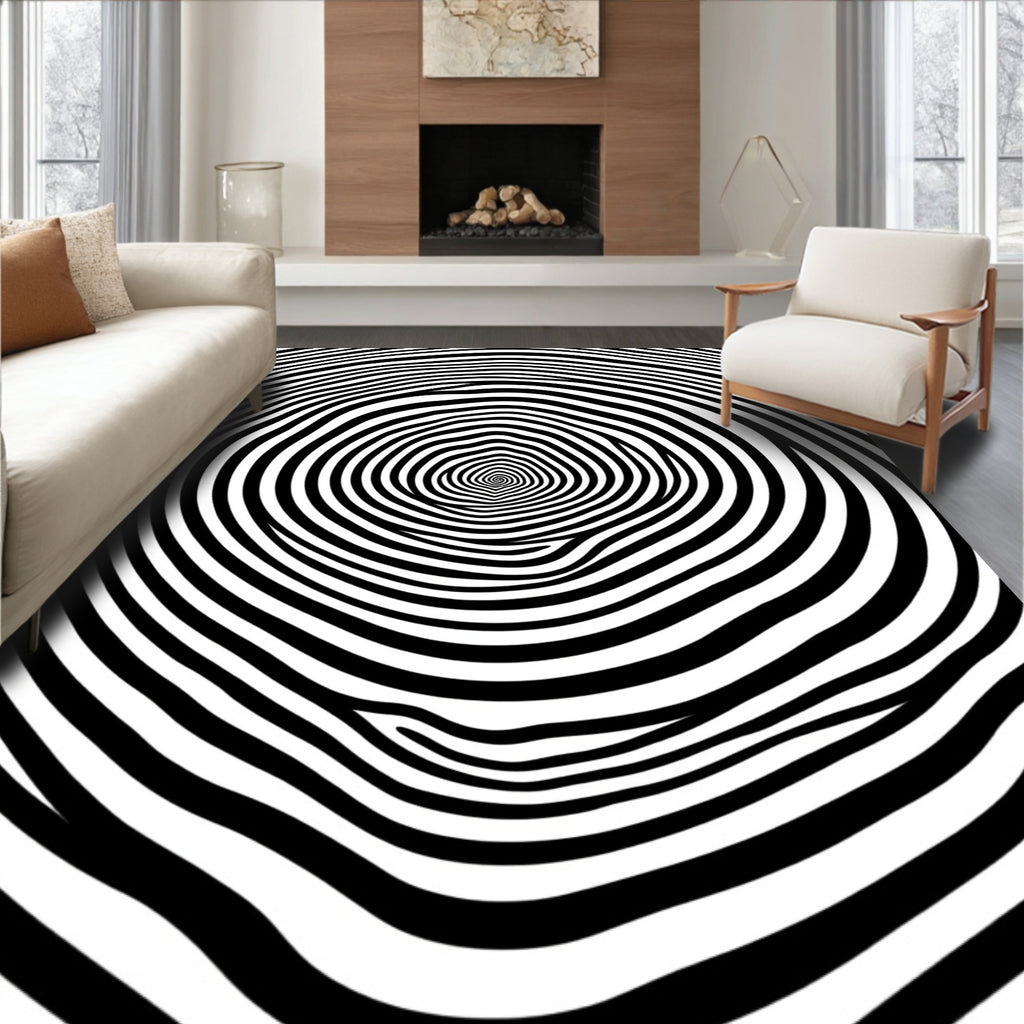 Abstract Swirl Optical Illusion Rug