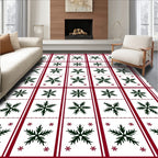 Winter Snowflake Plaid Pattern Rug