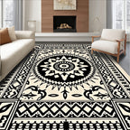 Tribal Geometric Sunburst Medallion Rug
