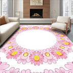 Pink Floral Mandala Pattern Rug