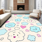Happy Cloud Heart Pattern Rug