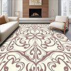 Elegant Floral Swirl Pattern Design Rug