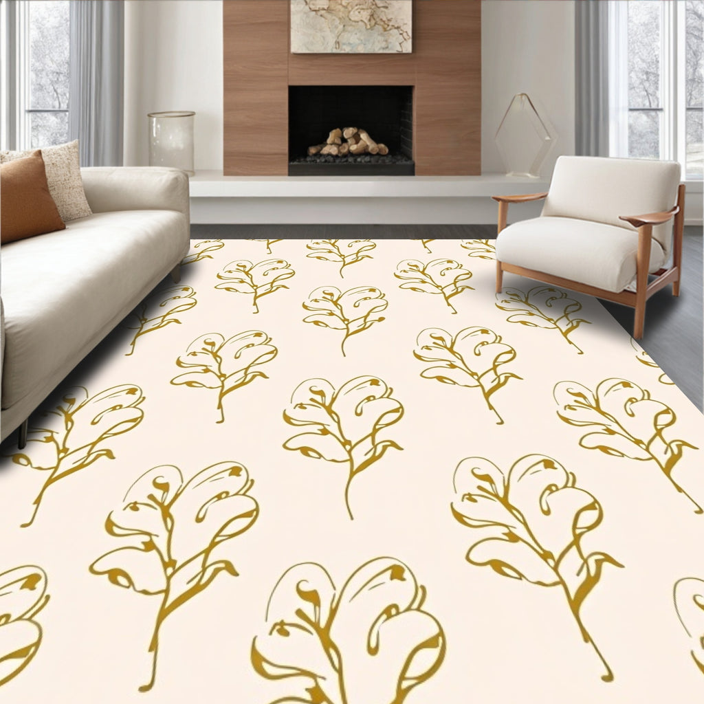 Minimalist Leaf Pattern Design Rug