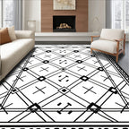 Bold Diamond Lattice Patterned Rug