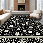Classic Floral Vine Border Design Rug