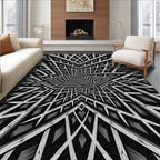 Black and White Geometric Perspective Rug
