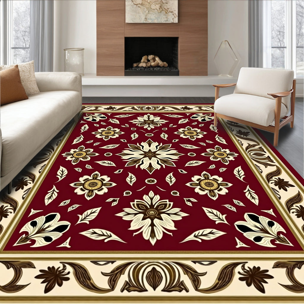 Ornate Floral Swirl Pattern Rug