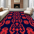 Red Figures Abstract Pattern Runner Rug