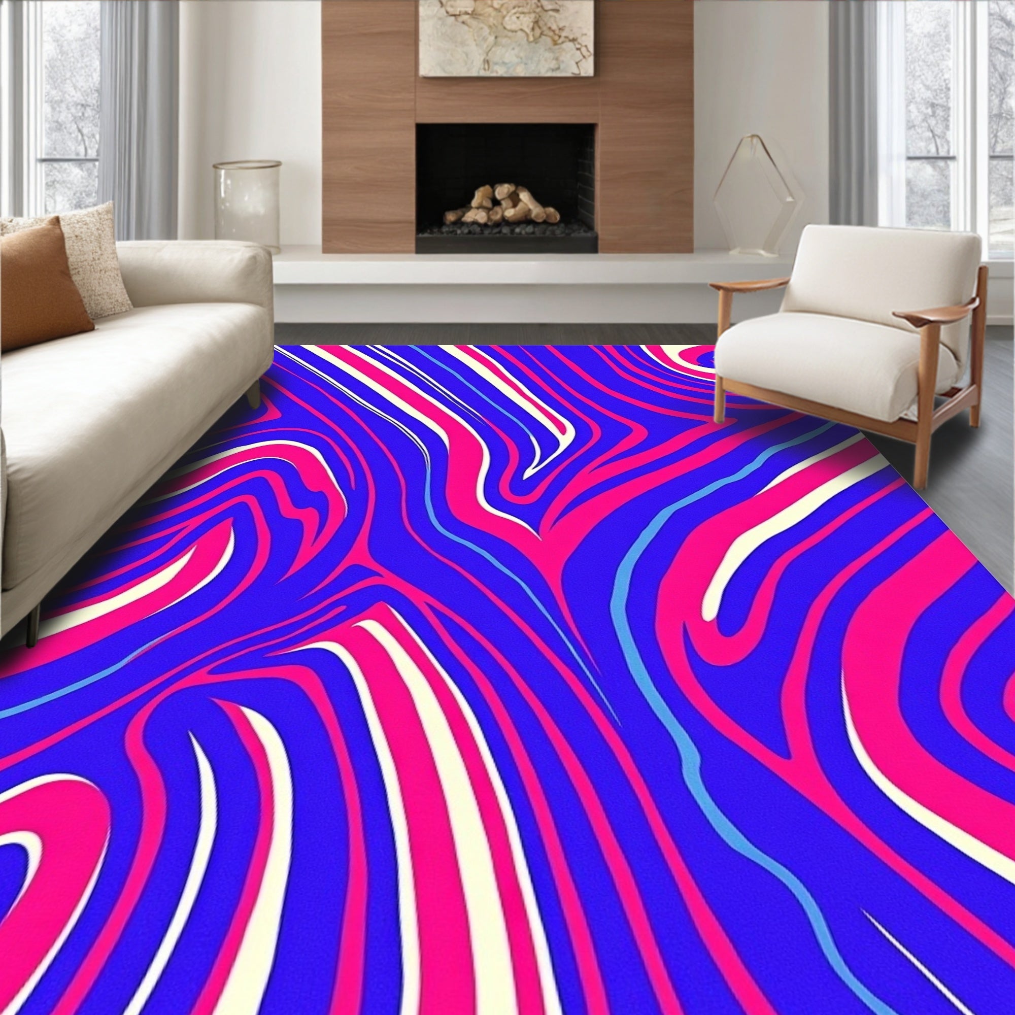 Vibrant Swirl Abstract Pattern Rug