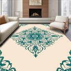 Teal Floral Mandala Artful Design Rug