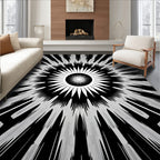 Striking Radiant Sunburst Pattern Rug