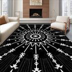 Radiant Sunburst Tribal Style Design Rug