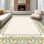 Art Nouveau Floral Swirl Border Rug