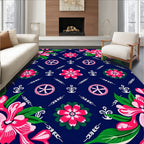 Floral Print With Unique Motif Design Rug