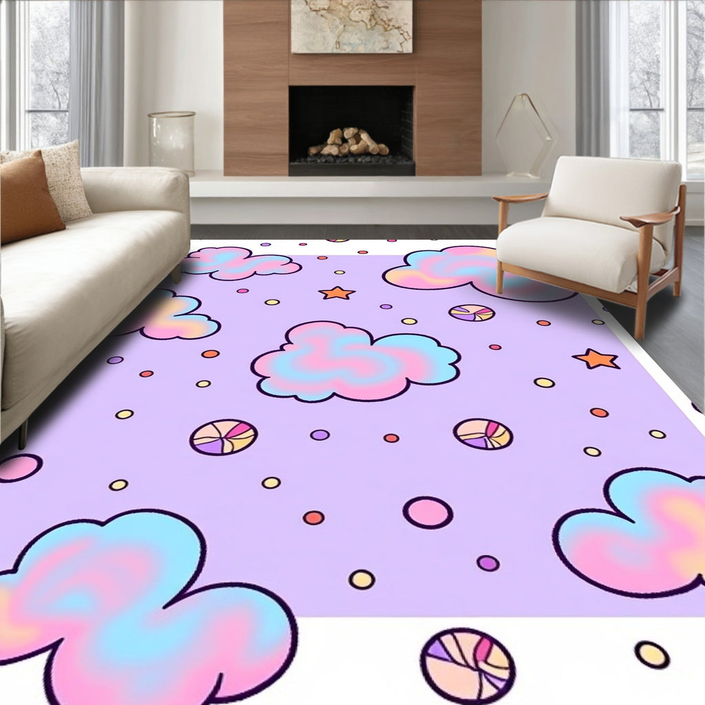 Pastel Cloud Candy Dreamscape Pattern Rug