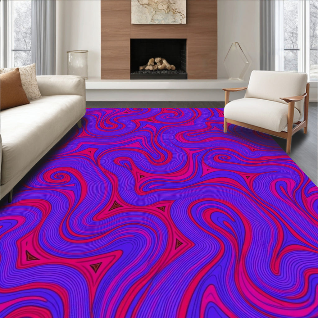 Vibrant Magenta Purple Swirl Pattern Rug