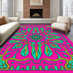 Vibrant Floral Symmetry Pattern Rug