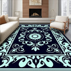 Vintage Floral Scrollwork Pattern Rug
