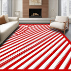 Bold Red Linear Weave Rug