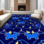 Blue Dog Light Pattern Design Rug