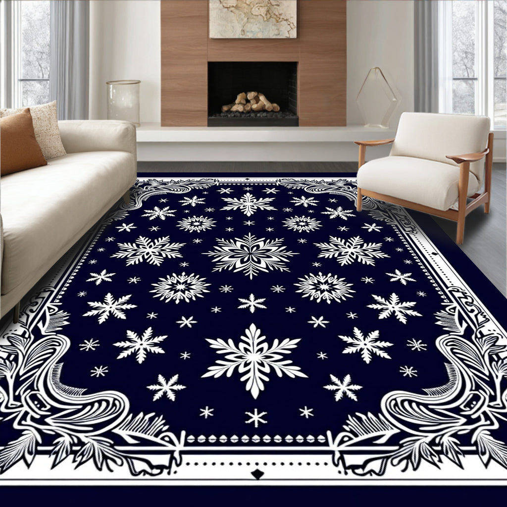 Snowflake Floral Decorative Pattern Rug