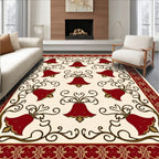 Crimson Bellflower Vine Decorative Rug