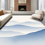Layered Blue Mountain Silhouette Rug