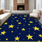 Midnight Yellow Starfield Scatter Rug