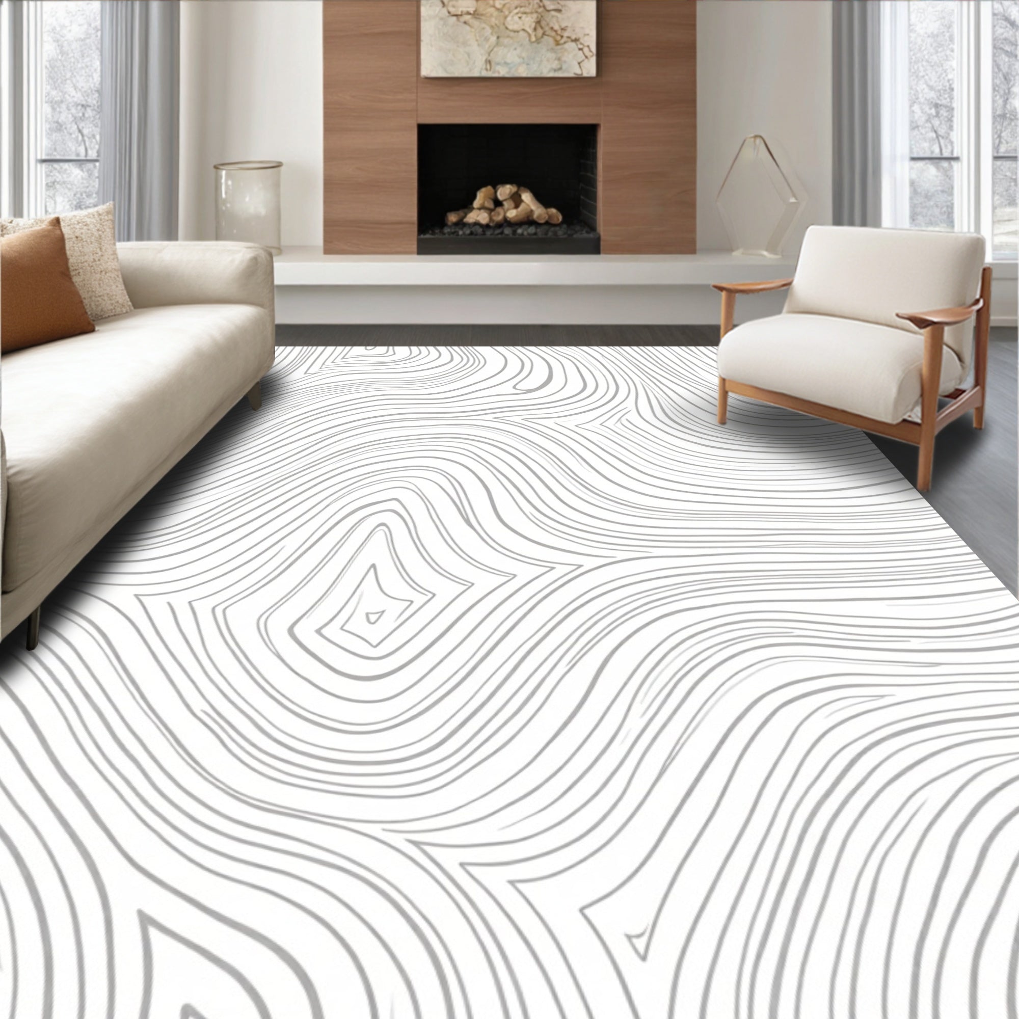 Abstract Swirls Pattern Rug