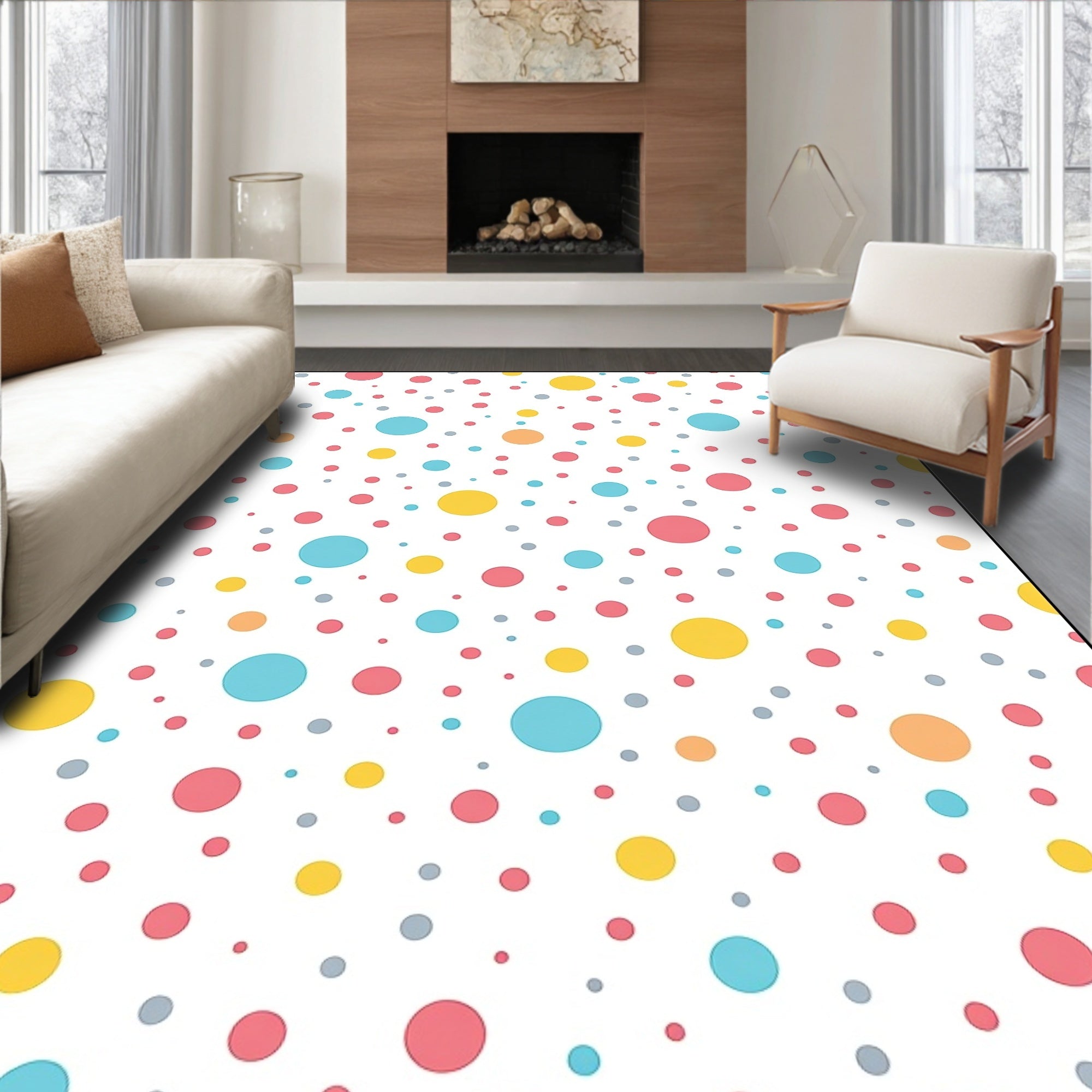 Playful Polka Dot Pattern Rug