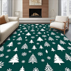 Winter Forest Snowflake Pattern Rug