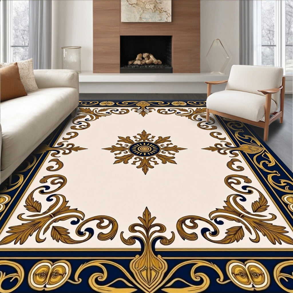 Majestic Floral Scrollwork Design Rug