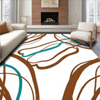 Brown And Teal Organic Lines Rug