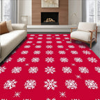 Red Snowflake Pattern Rug
