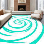 Turquoise Swirl Abstract Pattern Rug