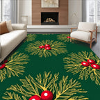 Festive Holly Berry Pattern Design Rug