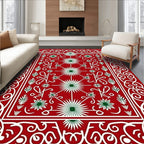 Ornate Red Floral Motif Rug