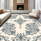 Elegant Floral Swirl Design Rug