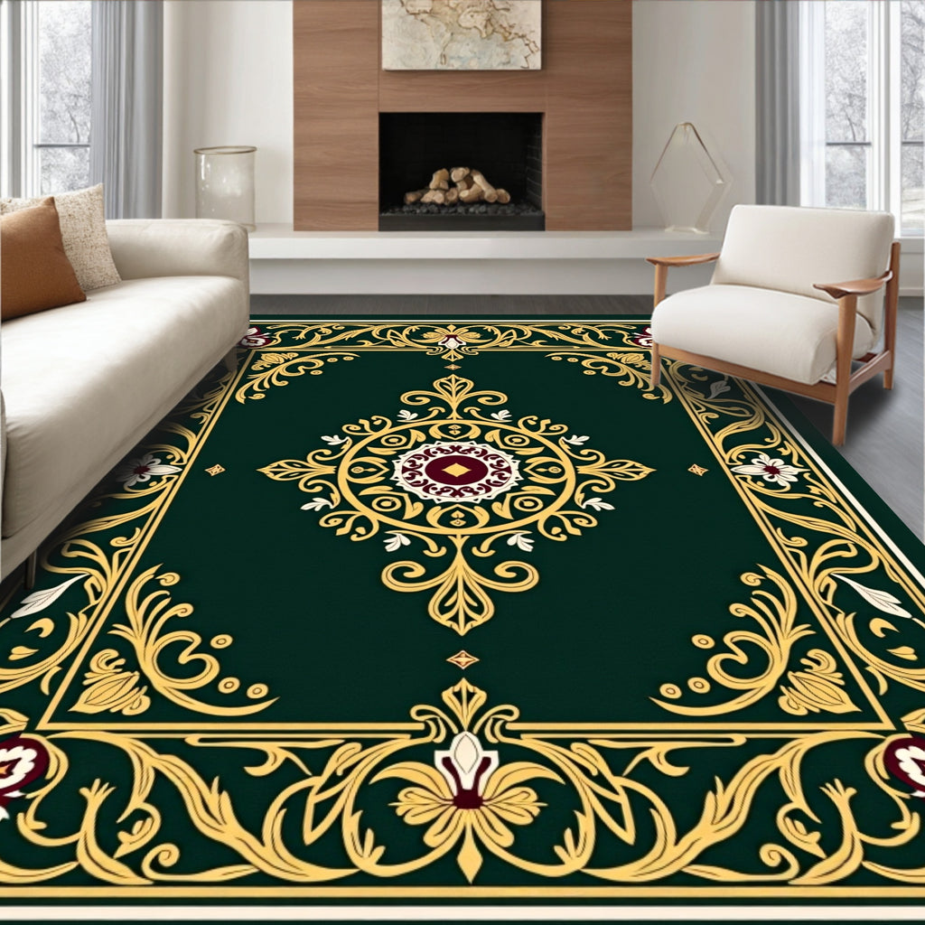 Ornate Floral Medallion Pattern Rug