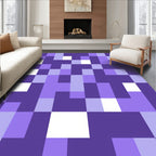 Modern Abstract Purple Squares Pattern Rug