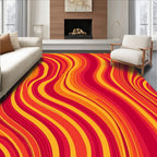 Warm Swirl Stripe Flow Rug