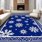 Winter Snowflake Navy Decorative Rug