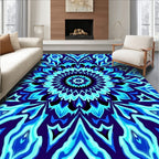 Radial Blue Aqua Pattern Rug