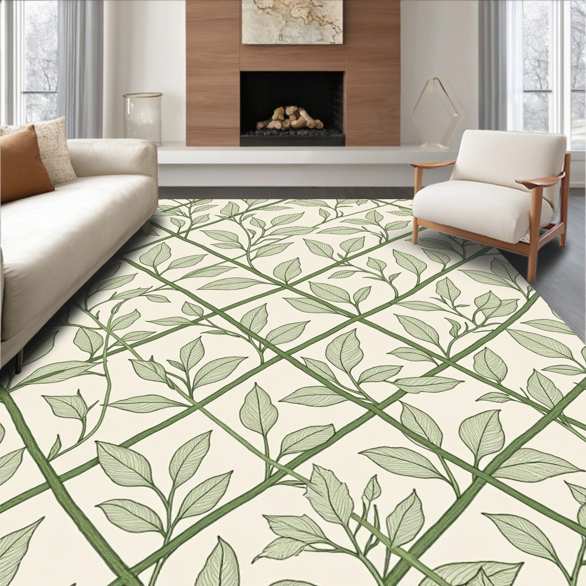 Nature Inspired Vine Lattice Design Rug