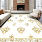 Gold Elegant Damask Pattern Rug