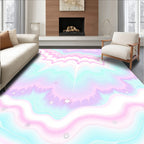 Pastel Swirls Starburst Pattern Rug