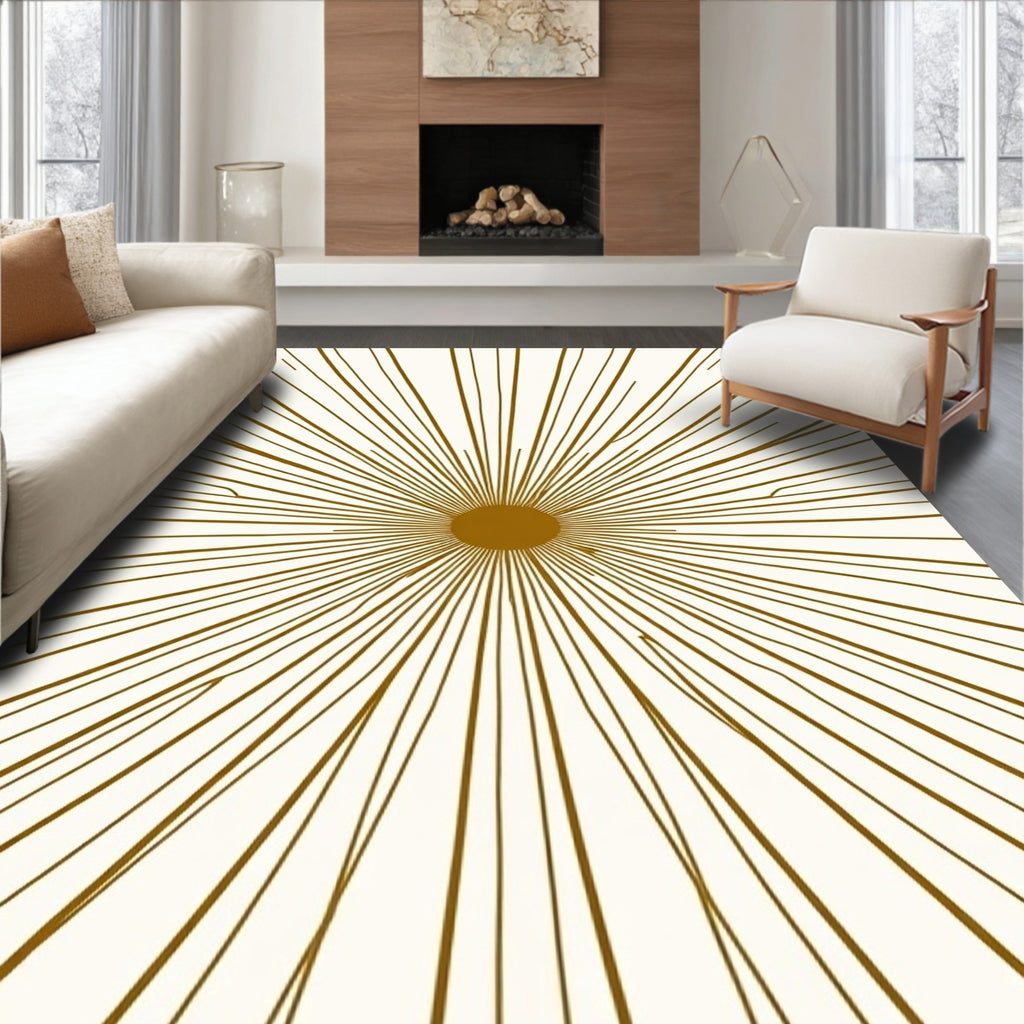 Radiating Sunburst Pattern Rug