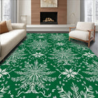 Intricate Fern Scroll Print Design Rug