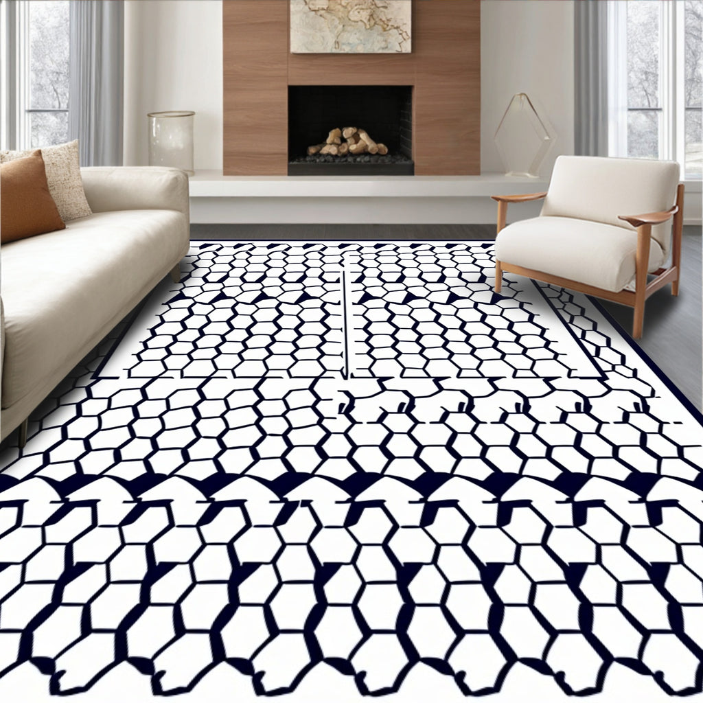 Abstract Hexagon Pattern Deco Rug